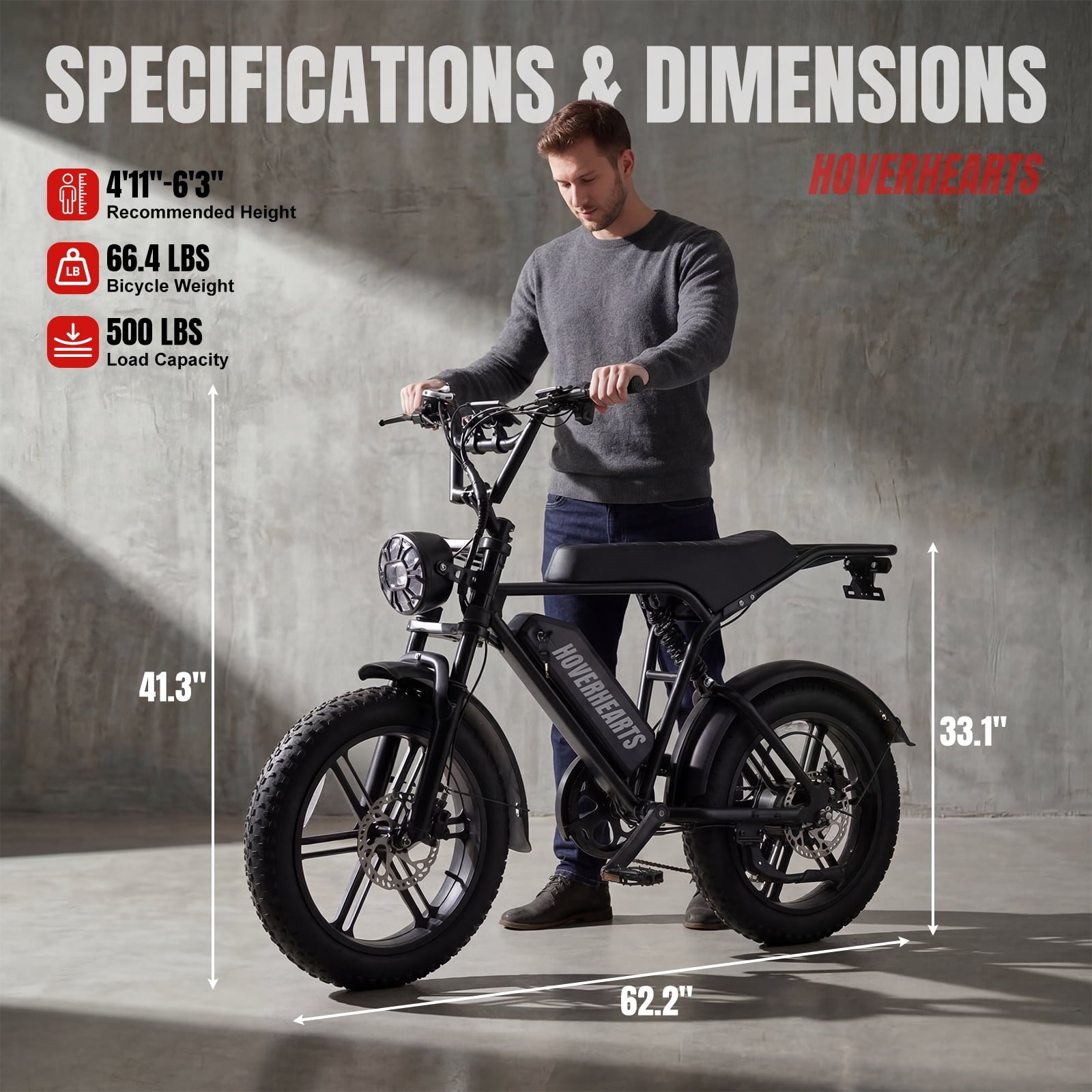 Electric Bike for Adults, 20 x 4” Fat Tire Electric Bicycle, 1500W Peak Motor 60 Miles, 48V 15Ah Removable Battery & 7 Speed Electric Mountain Bike , UL2849