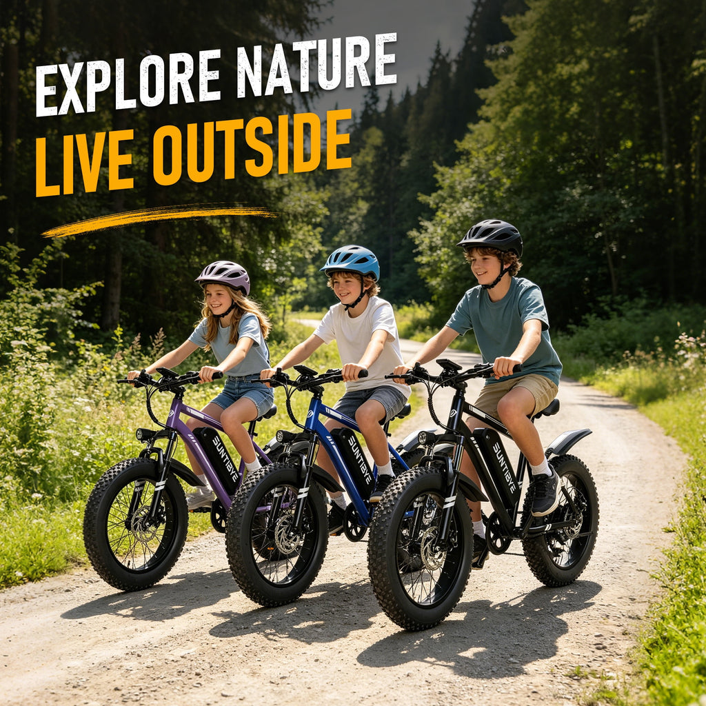SUNTIBYE K10 Electric Bike 1000W, 48V 15Ah, 20 Fat Tire Ebike, 28MPH, E-Mountain Bike UL2849,Black