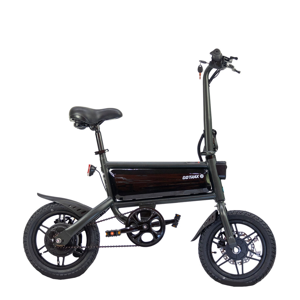 GOTRAX S2 14 Folding Adult Electric Bike, 250W, 15.5 mph Max Speed LED Display, Black