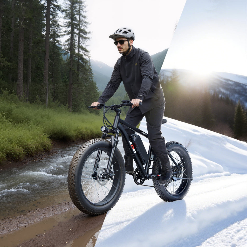 ZNH Peak 1000w Electric Bicycle for Adults,24*4 Fat Tire Ebike for Snow&Beach, Electric Mountain Bike w 48V 13AH Removable Battery, UL2849 , Black
