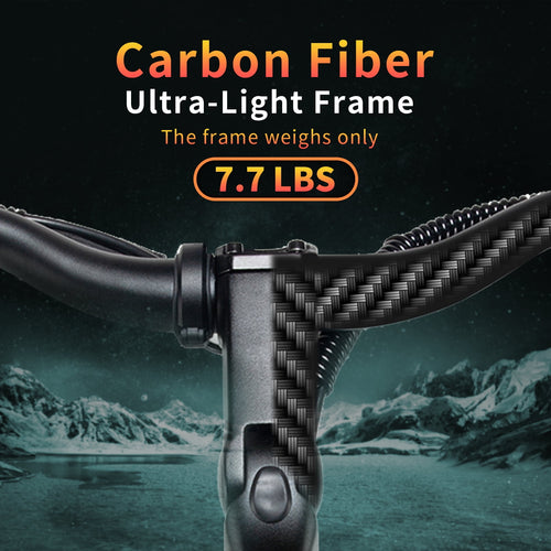 26 Carbon Fiber Electric Bike for Adults, 750W Motor 24MPH Lightweight Commuter E-Bike, 48V Dual Battery 128 Miles Long Range, 13+ Adult Electric Bicycle - Gray