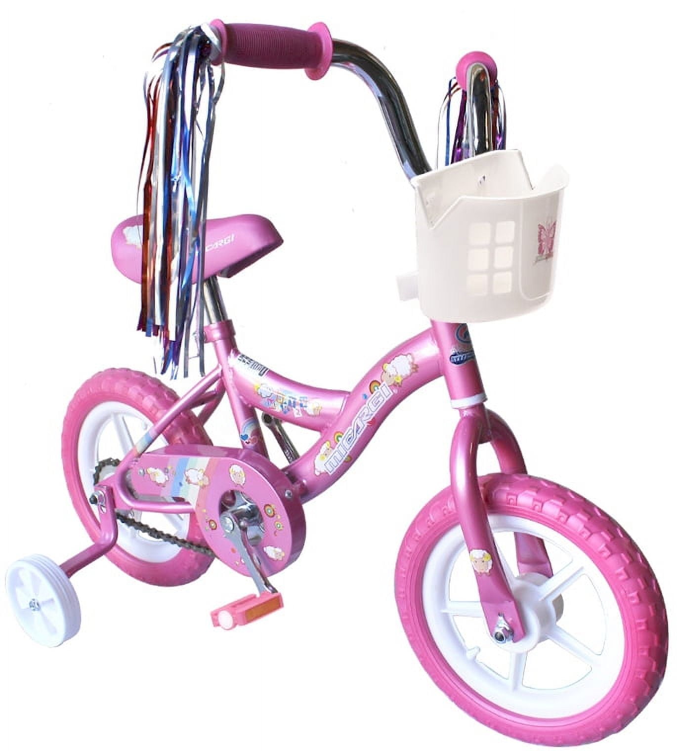 USToyOutlet 12 Kid's Beginner Bicycle for 2-4 Years Old Boys' and Girls' Bike Foam Tire for Indoor Use No Brake + Doll Seat - Pink