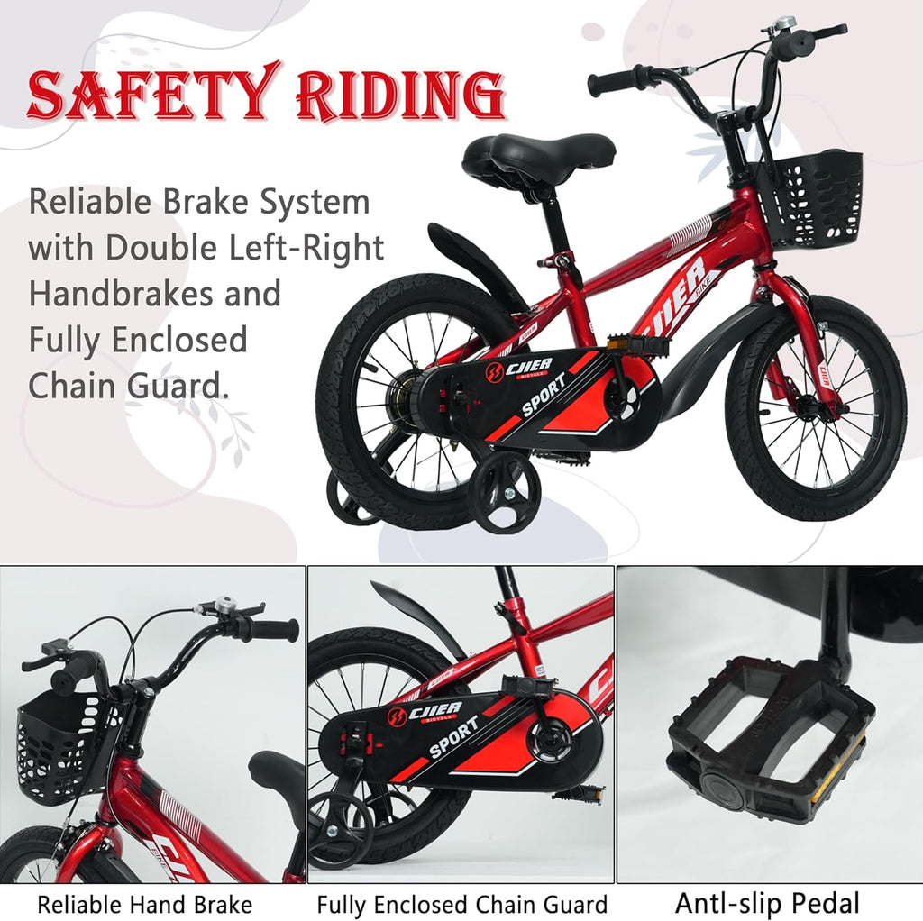 14 Kids Bikes for Girls and Boys, DEYGIA Kids' Bicycles with Training Wheels, Ages 3-5 Years
