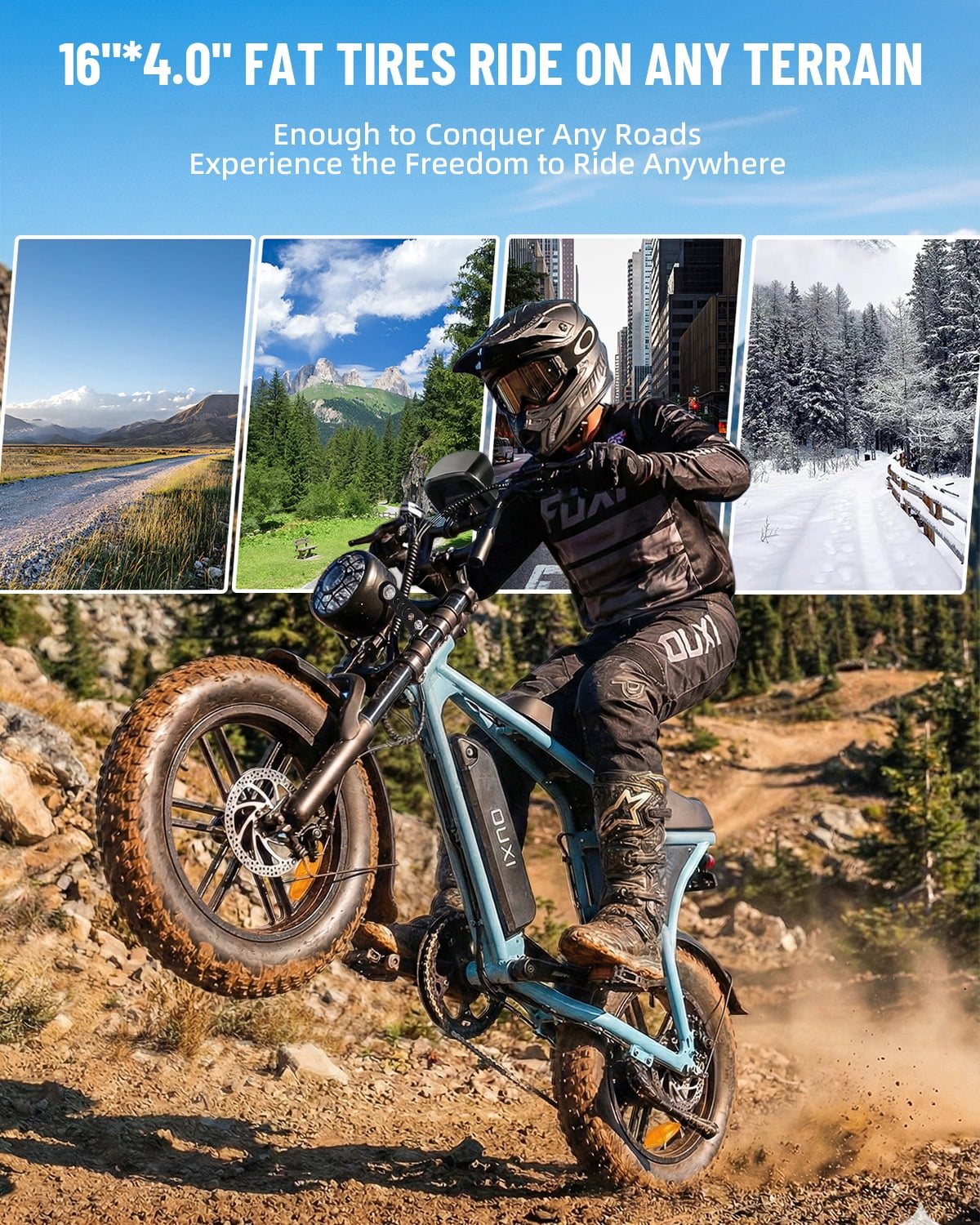 VTOKW Electric Bike for Adults, 500W Electric Bicycles with 36V 10.4Ah Battery, 16 Fat Tire Ebike, 20MPH E-Bike, E Bike for Adults UL2849