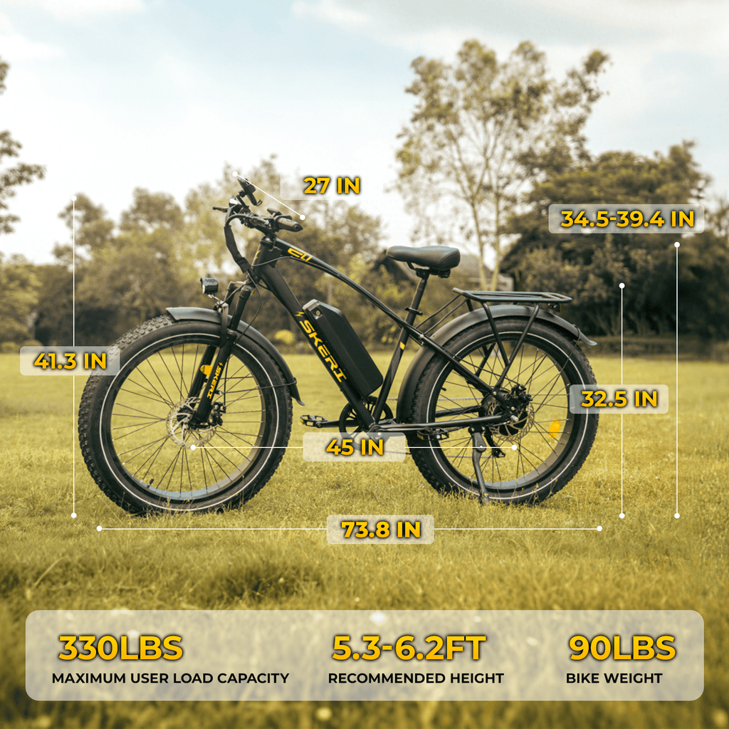 Skeri Electric Scooter, Electric Bike with Bright Front/Rear Lights, 500W (Peak 1000) Motor, 48V 15.6Ah 25MPH 60 Miles