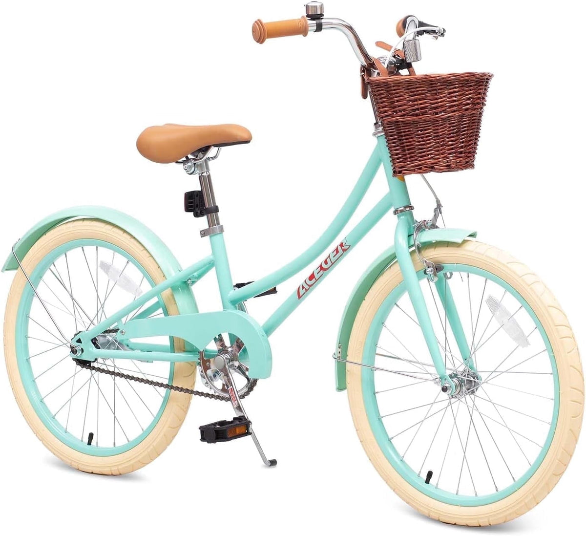 ACEGER 16 Inch Girls Bike with Basket, Purple, Training Wheels, Ages 4-8