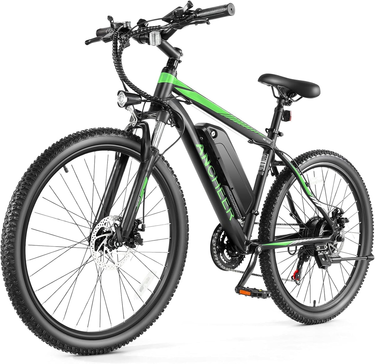 ANCHEER Electric Bike ,26 Electric Bike for Adults Electric Bicycles, 500W Electric Mountain Bike, 48V Commuter Ebike 48V Battery Ebike UL 2849, Lockable Suspension Fork, Shimano 21 Speed