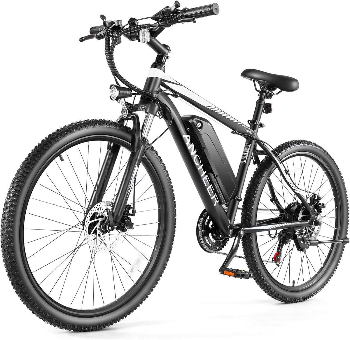 ANCHEER Electric Bike ,26 Electric Bike for Adults Electric Bicycles, 500W Electric Mountain Bike, 48V Commuter Ebike 48V Battery Ebike UL 2849, Lockable Suspension Fork, Shimano 21 Speed