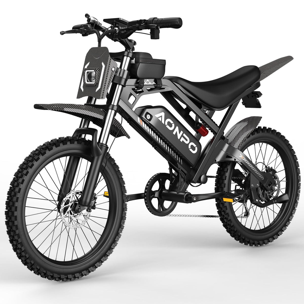 AONPO A20 Electric Bike for Adults, 20*4.0 Fat Tire E-Mountain Bicycle,Peak 1500W Motor 48V 18.2Ah 7-Speed E-Bike UL2849, LCD Display with NFC Unlock