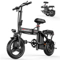 GWEIT Electric Bike for Adults,1000W Peak Folding Electric Bike, 40-Mile Range, 14-Inch Tire E-Bike with 48V 10Ah Removable Battery, Electric Mini Bike
