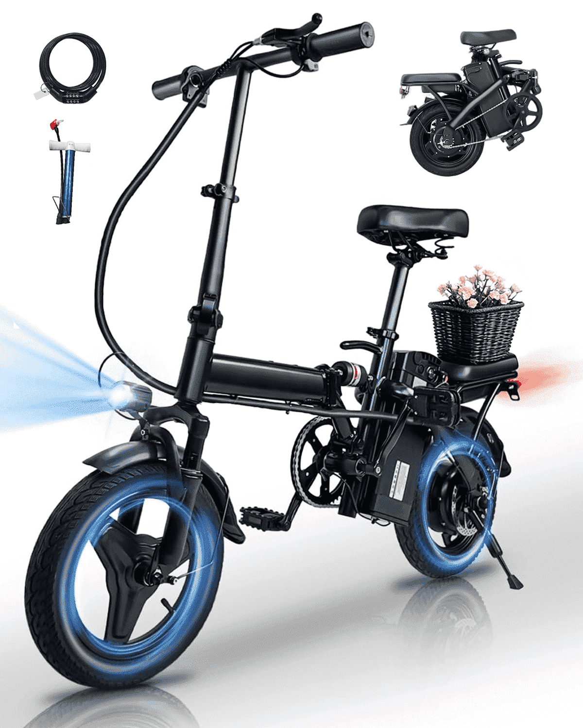 BroPath Electric Bike for Adults,26”Electric Mountain Bike 576Wh Internal Battery & LCD Display, with 7-Speed, 25MPH,Ebike,Full Suspension, 800W (Peak) Motor Commuter Electric Bicycle,UL2849