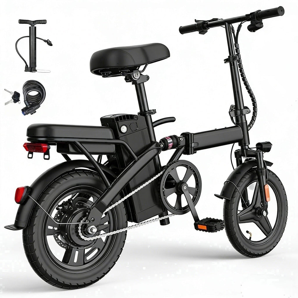 Electric Folding Bike for Teenager and Adults, 12AH Removable Battery 14 Electric Bike 500W Motor, 20+ Miles Range, Mini Ebike for City Commuter, UL2849