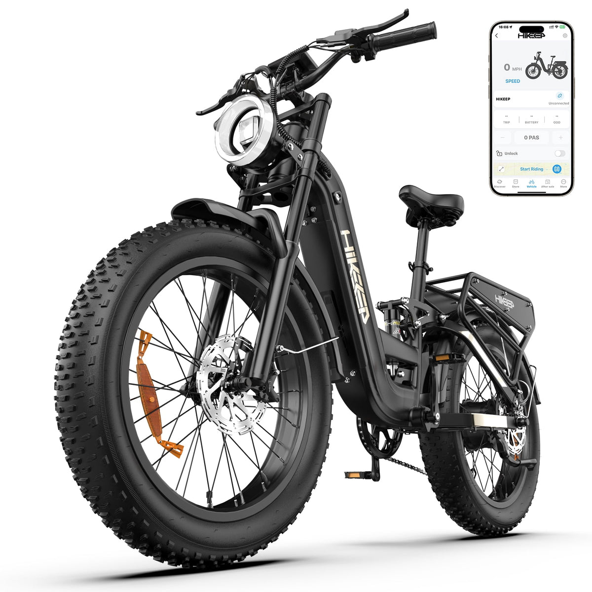 Electric Bike for Adults, 2000W 4000W Peak Motor, 48V 25Ah Removable Battery, 26x4.0 Fat Tire Ebike, 7-Speed Shimano, Front Fork & Linkage Suspension, Rear Rack, 40MPH, UL2849, Green