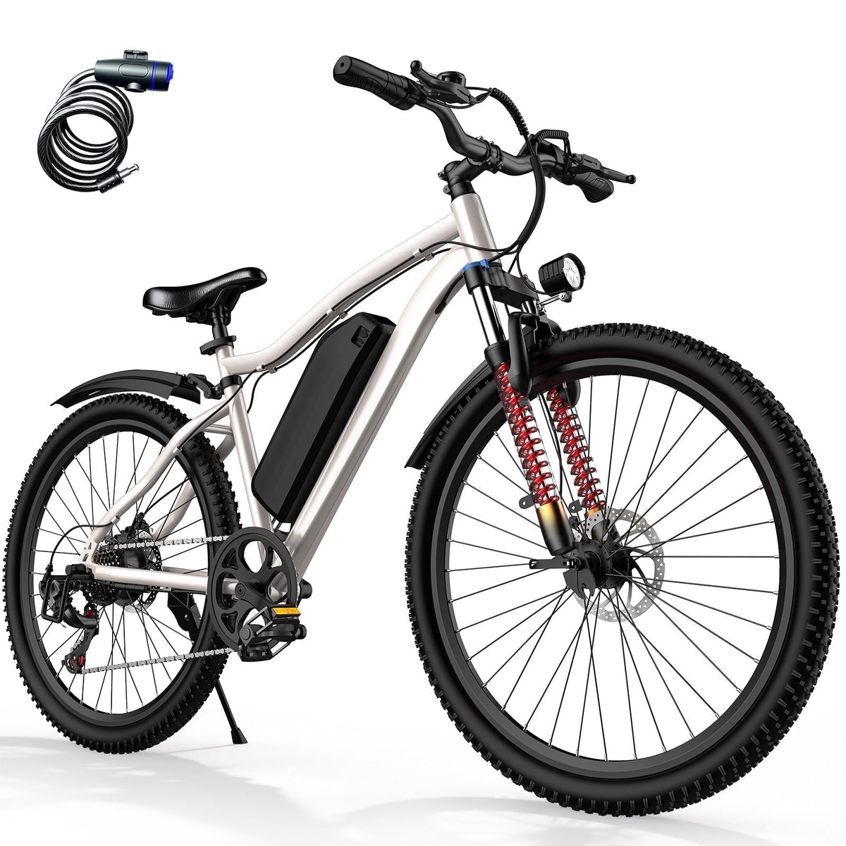 Electric Bike for Adults, 26 Commuter Ebikes with 7-Speed Gears, 25MPH, 720W Peak Motor, Removable Battery, 50 Miles Range, Electric Mountain Bicycle for All Terrain UL2849