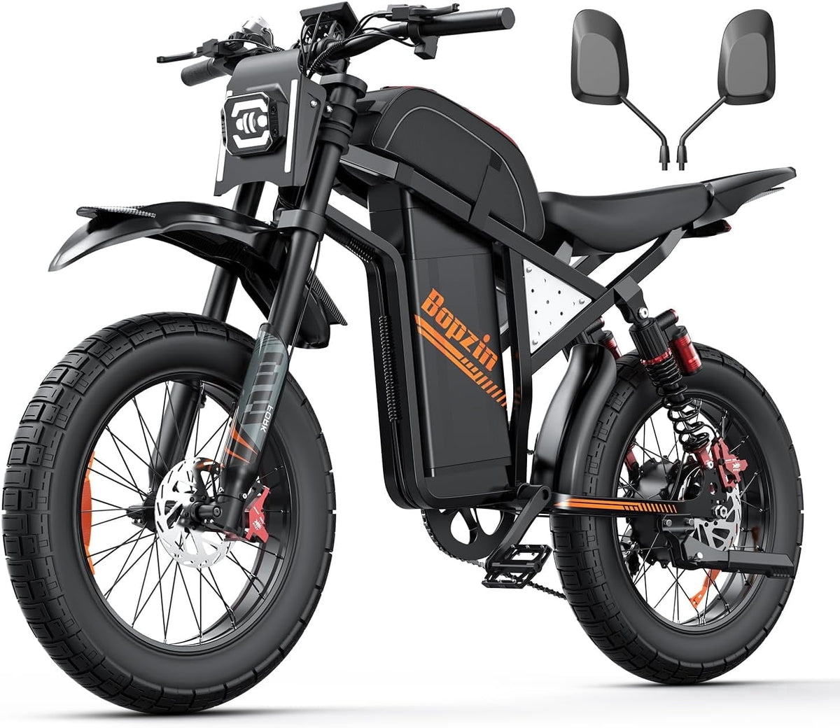 Electric Dirt Bike for Adults/Teens,Peak 2600W,Anti Theft Alarm Electric Motorcycle,60V 23AH,Max 100 Miles Removabale Battery,14/12 Tire Mountain Bike UL2849