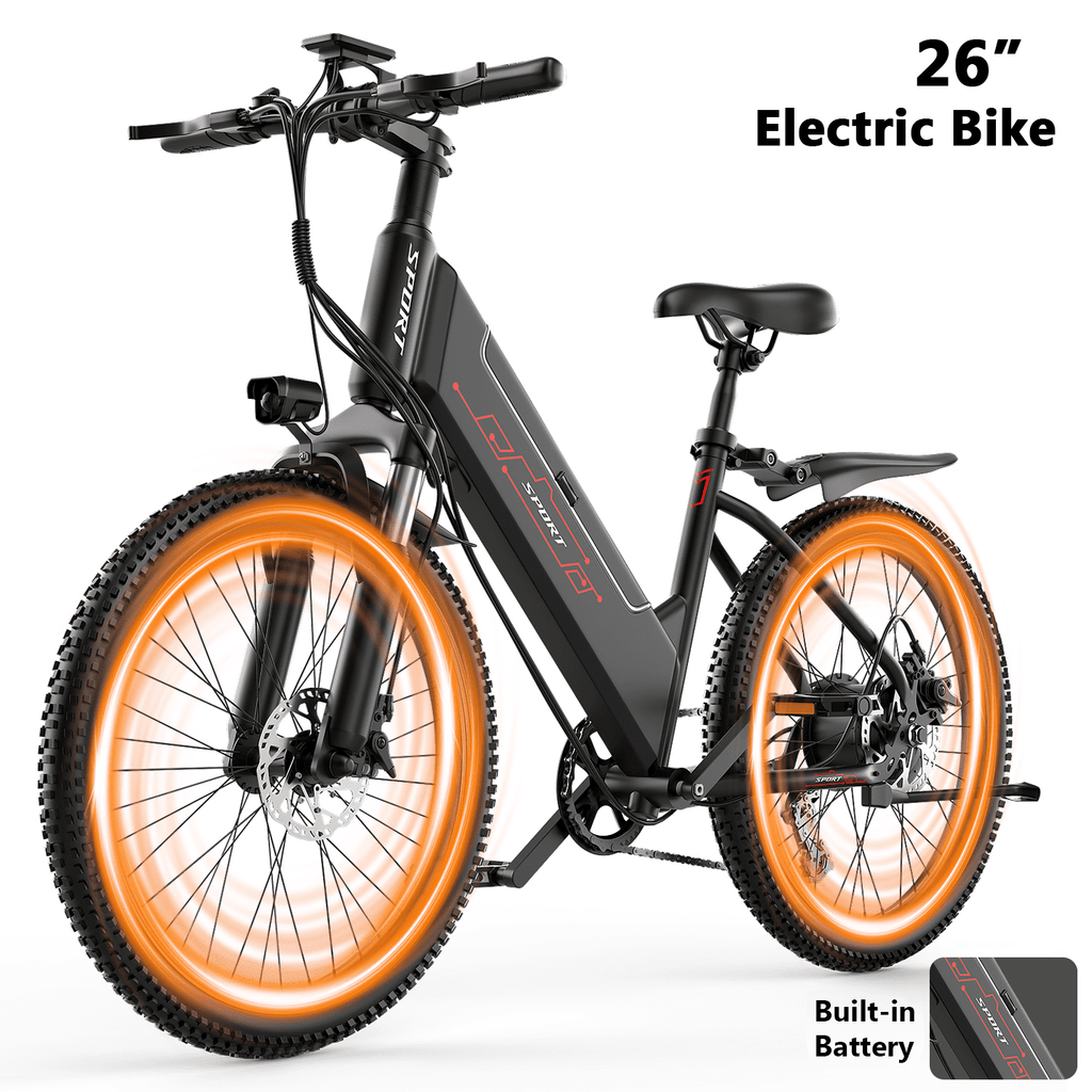 F26-1500W Off-Road Electric Bike, 26 Tire 55 Miles Electric Bike ,48V 10.5 Internal Battery, Top Speed 30MPH, Professional 7 Speed ，Adult electric bicycle，UL2849