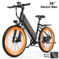 F26-1500W Off-Road Electric Bike, 26 Tire 55 Miles Electric Bike ,48V 10.5 Internal Battery, Top Speed 30MPH, Professional 7 Speed ，Adult electric bicycle，UL2849