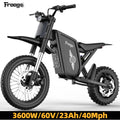 Freego X0 Electric Mountain Bike for Adults & Teens,3600W(Peak),60V 23AH Battery,40 MPH Top Speed,50 Miles Range,14/10 Tires,UL2849