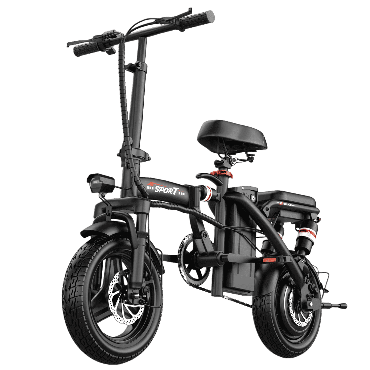 GWEIT Electric Bike for Adults,1000W Peak Folding Electric Bike, 40-Mile Range, 14-Inch Tire E-Bike with 48V 10Ah Removable Battery, Electric Mini Bike