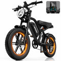 GlobalKeep 1500W Peak Electric Mountain Bike, 20 Fat Tire 32MPH Ebikes for Adults , 48V 15.6Ah Removable Battery, Full Suspension UL2849