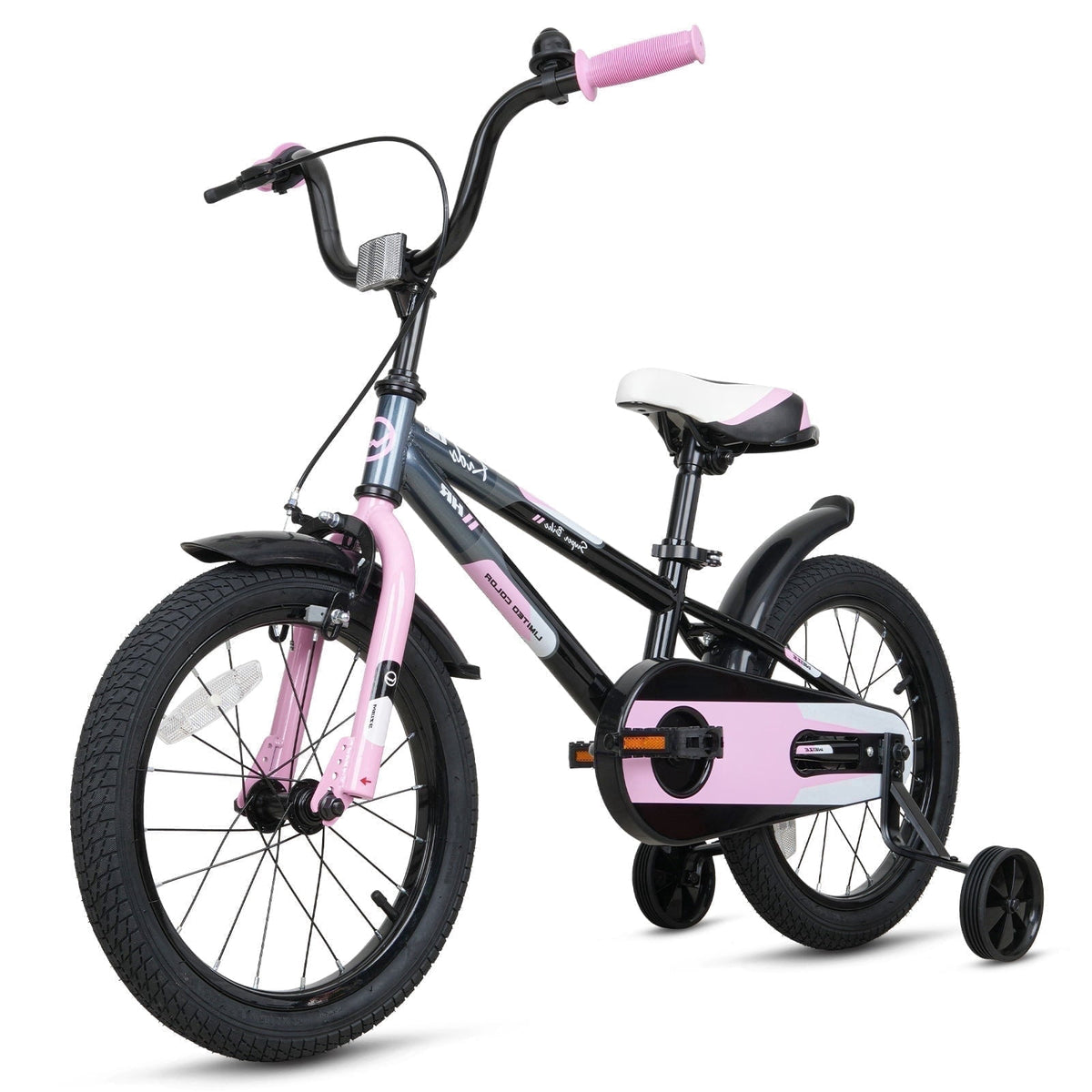 Hykolity Kids Bike, 16 Inch Children Bicycle for Boys & Girls Ages 4-6 Years Old, Rider Height 38-48 Inch, Sport Bike BMX Freestyle Handlebar Black Green