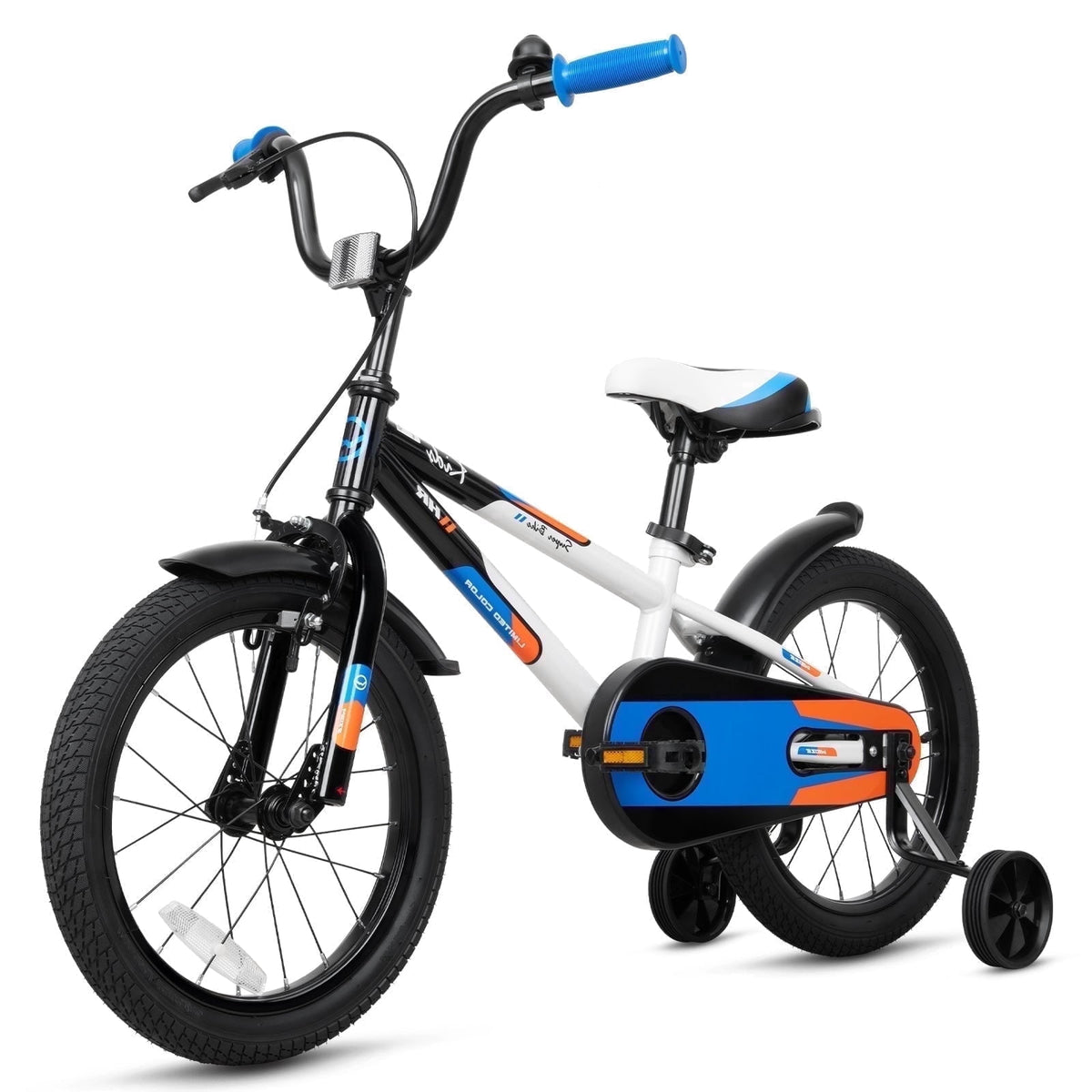 Hykolity Kids Bike, 16 Inch Children Bicycle for Boys & Girls Ages 4-6 Years Old, Rider Height 38-48 Inch, Sport Bike BMX Freestyle Handlebar Black Green