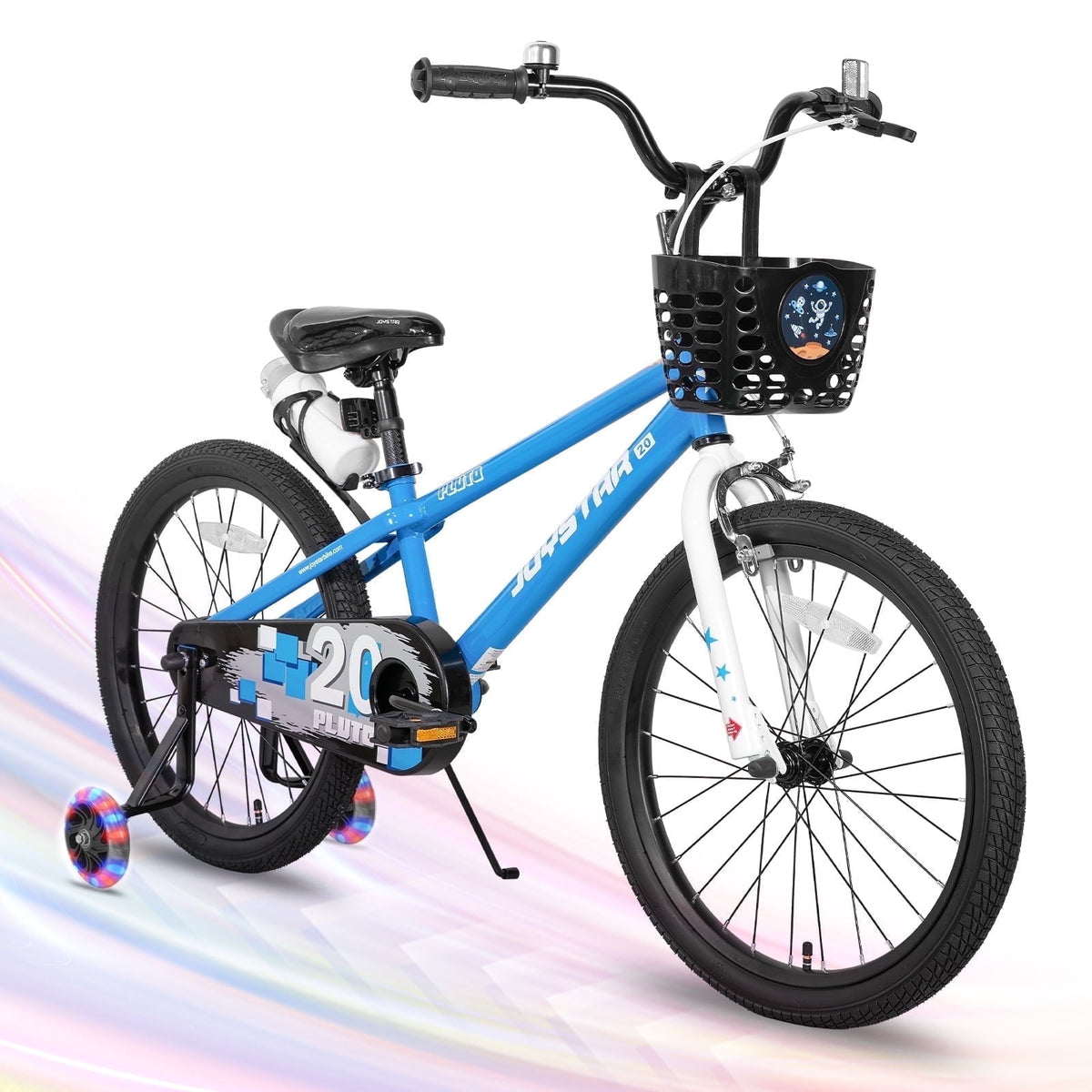 JOYSTAR Pluto Kids Bike with Training Wheels for 14 inch Bike, Gray