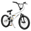 Korimefa Freestyle BMX Bikes, 18 inch Kids Bicycles for 7-12 Years Old Boys Child Tween Teen, with Aluminum Alloy U-Brake, Rear R-Brake, Hand Brake Levers & Front Rear Pedals, White