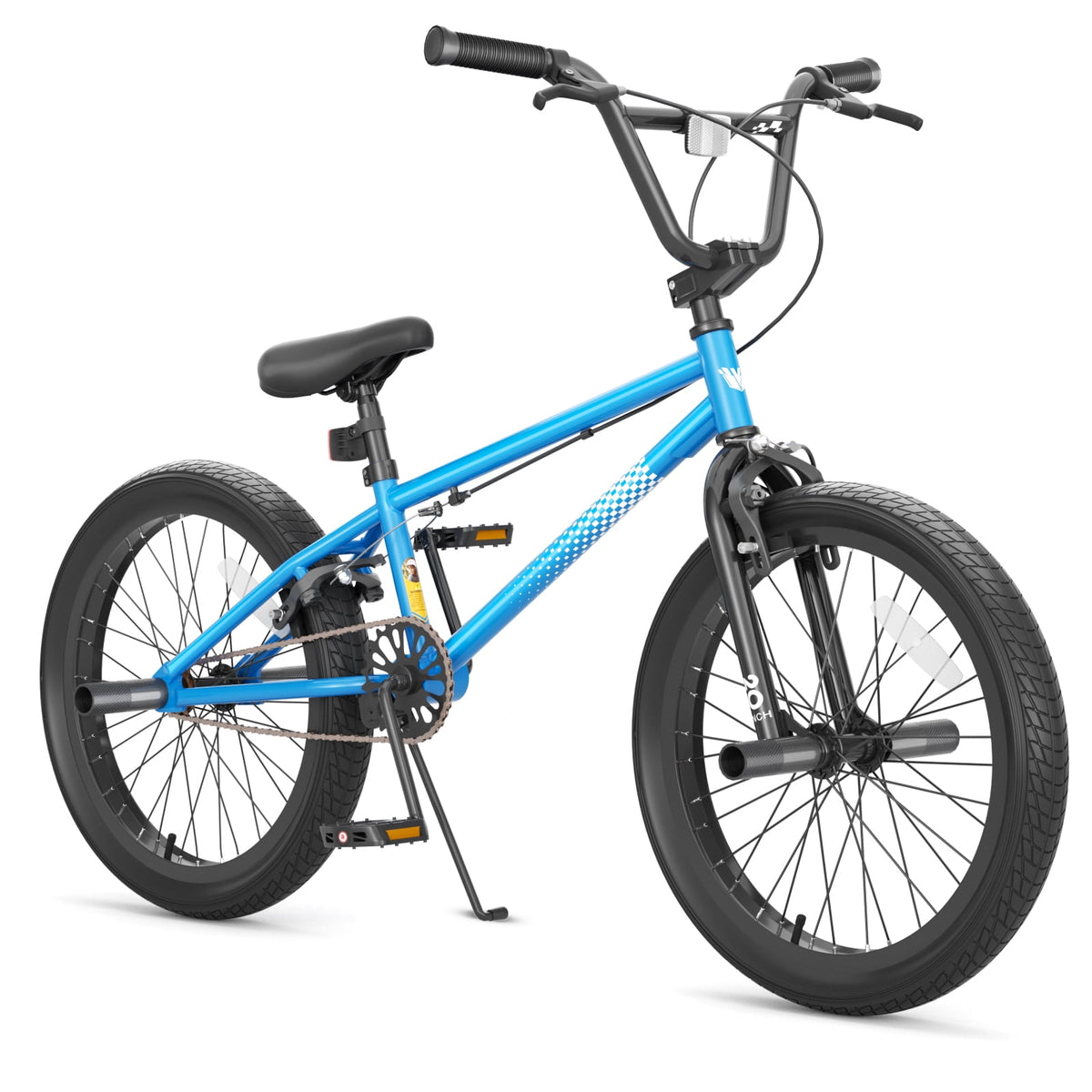 Korimefa Freestyle BMX Bikes, 18 inch Kids Bicycles for 7-12 Years Old Boys Child Tween Teen, with Aluminum Alloy U-Brake, Rear R-Brake, Hand Brake Levers & Front Rear Pedals, White