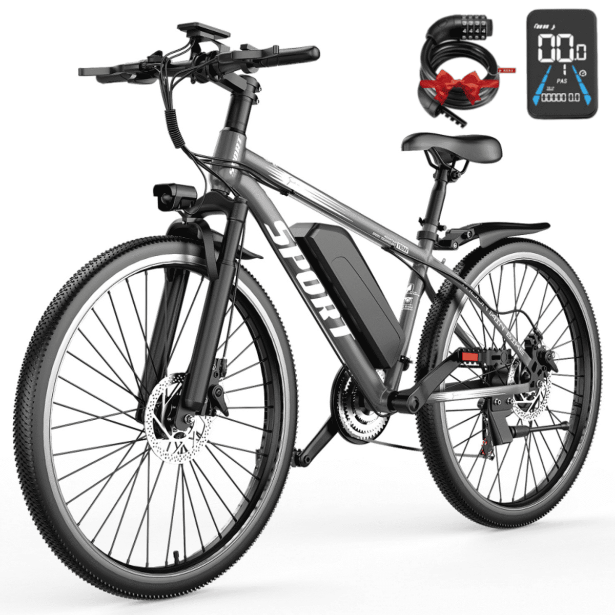 1200W Adult Electric Mountain Bike, 48V 10A Removable Battery-65 Miles, 26 Professional Shock Absorbing Tires,30MPH Off-Road Motorcycle,7 Speed Ebike,UL2849