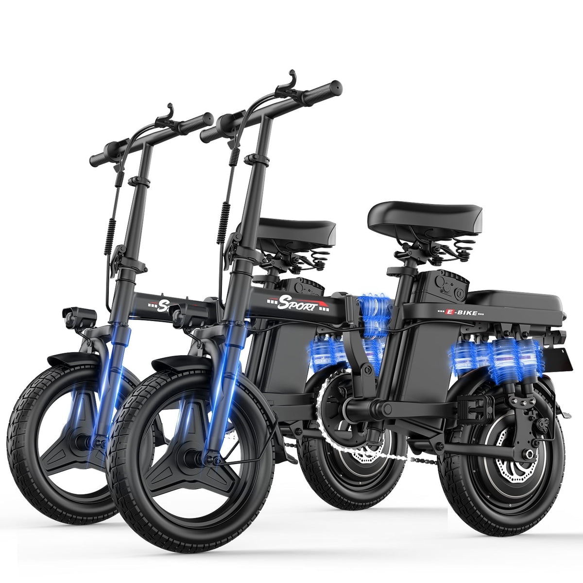 ASKGO F9 Adult Folding Electric Bike, 1200W 25 MPH 25 Miles, 48V 13Ah Removable Battery, Meets Daily Commuting,Going Out and Playing,Give the best gift,Folding Ebike for Adult with Two Seats，UL2849