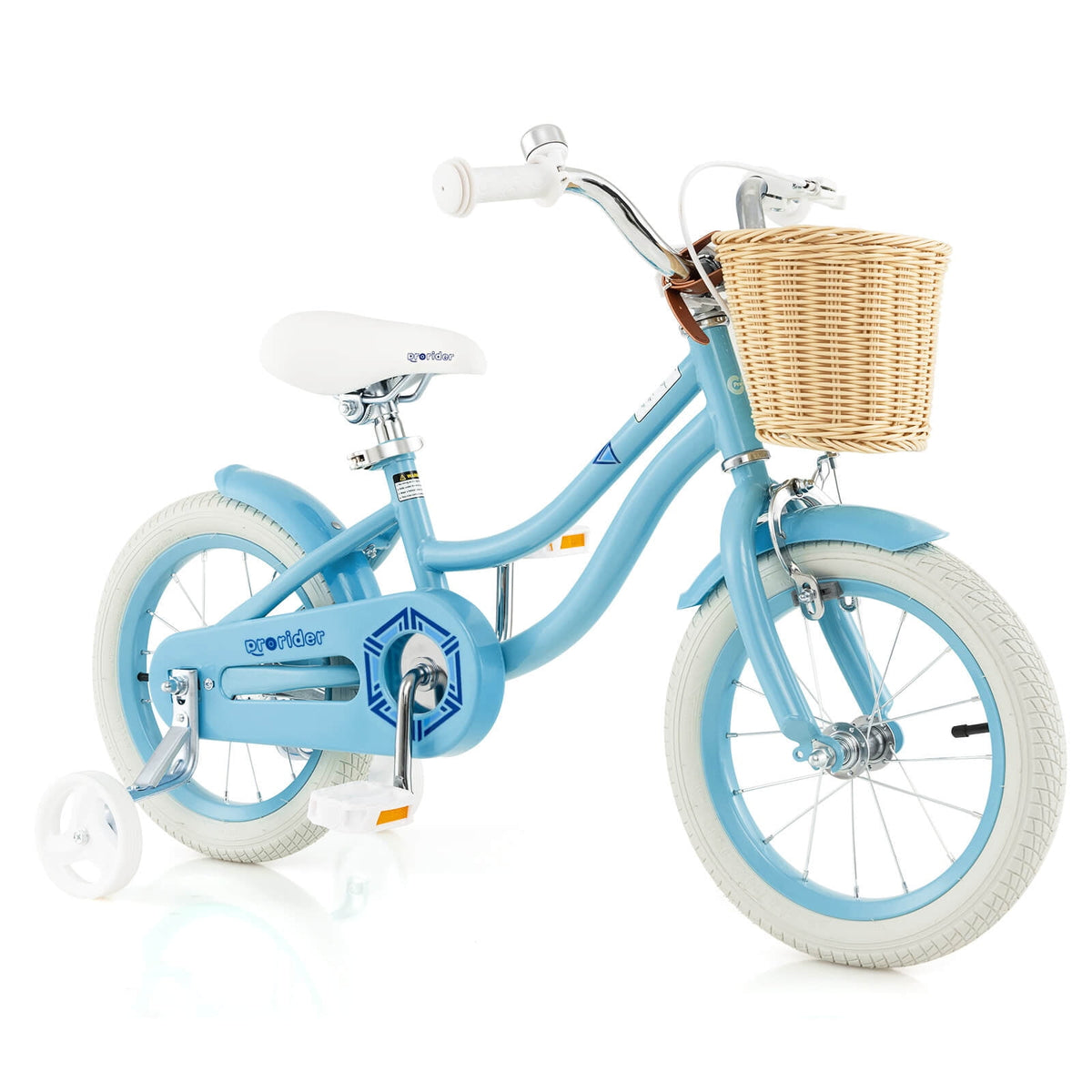 Costway 16 Kid’s Bike with Training Wheels Adjustable Handlebar Seat Handbrake Pink