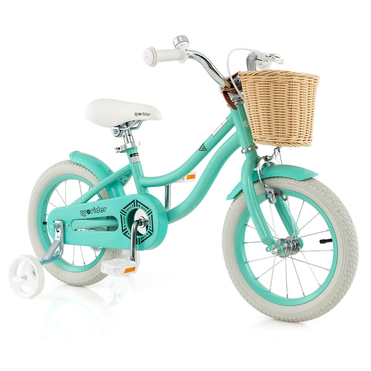 Costway 16 Kid’s Bike with Training Wheels Adjustable Handlebar Seat Handbrake Pink