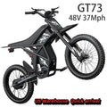 Riding'Times GT73 Electric Dirt Bike for Adults 2400W 48V 37MPH 36.4AH Dual Battery 85 Miles Range 25 Tires UL2849 Full Suspension