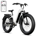 SISIGAD Electric Bike, Peak 750W 28 Mph E-Mountain Bike for Adults, 48V/500WH Battery, 26 Off-Road Tires, UL2849, White Gray