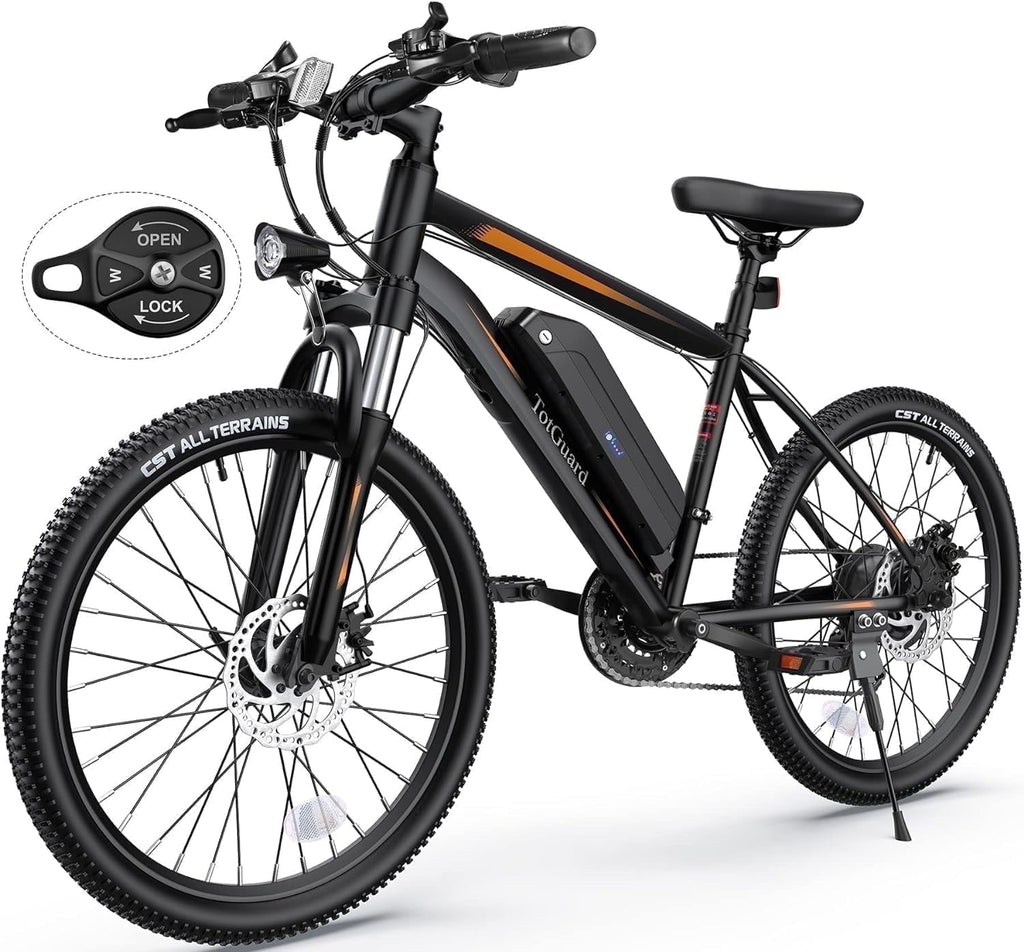 TotGuard Electric Bike for Adults, 26 Ebike 350W Adult Electric Bicycles, Electric Mountain Bike with 36V 10.4Ah Battery, Suspension Fork, Shimano 21 Speed Gears