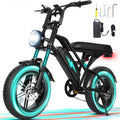 ESKUTE V100 Electric Bike for Teens Adults, 750W Peak 1500W 28 Mph 48V 13 Ah,16x4.0 Fat Tire E Bicycle, 7-Speed E-Bike with Dual Suspension, UL2849