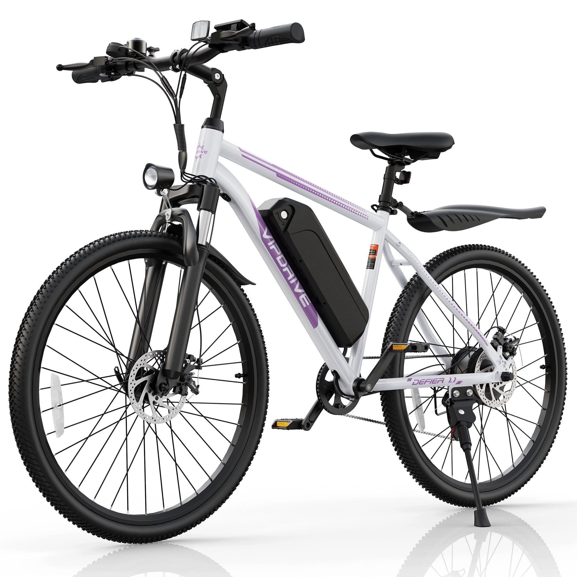 VIPDRIVE Electric Bike for Adults, 26'' 750W Peak Ebike, 48V 7.8AH Removable Battery，Up to 40 Miles 20MPH Electric Mountain Bike，Front Fork Suspension，UL2849