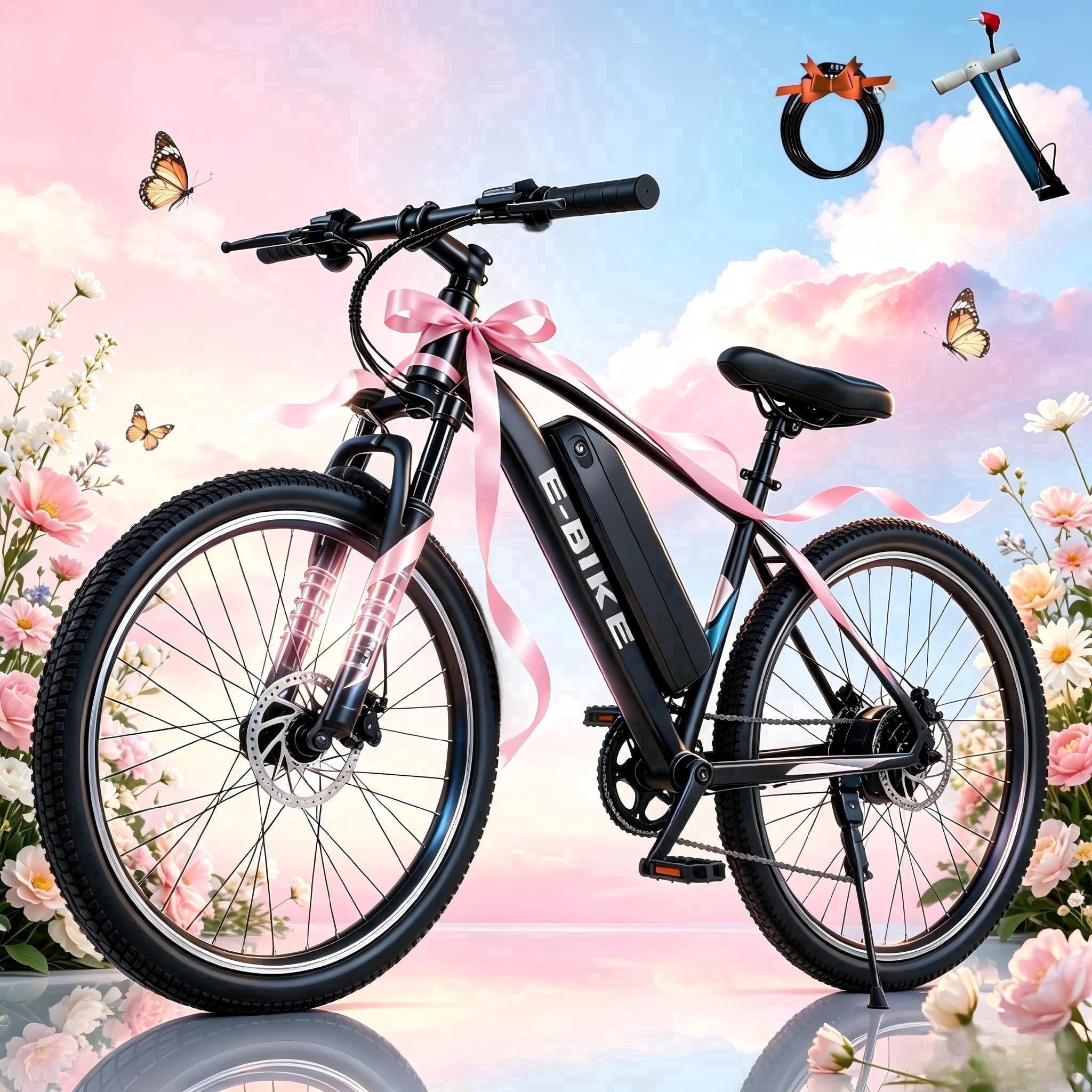 XKJ Electric Bike for Adults,26 EBIKE,25MPH, 40+Miles(PAS),Commuting Electric Mountain Bicycle with 576Wh Removable Built-in Battery,1000W Gear Motor with 7 Speed,Full Fork Suspension, UL 2849