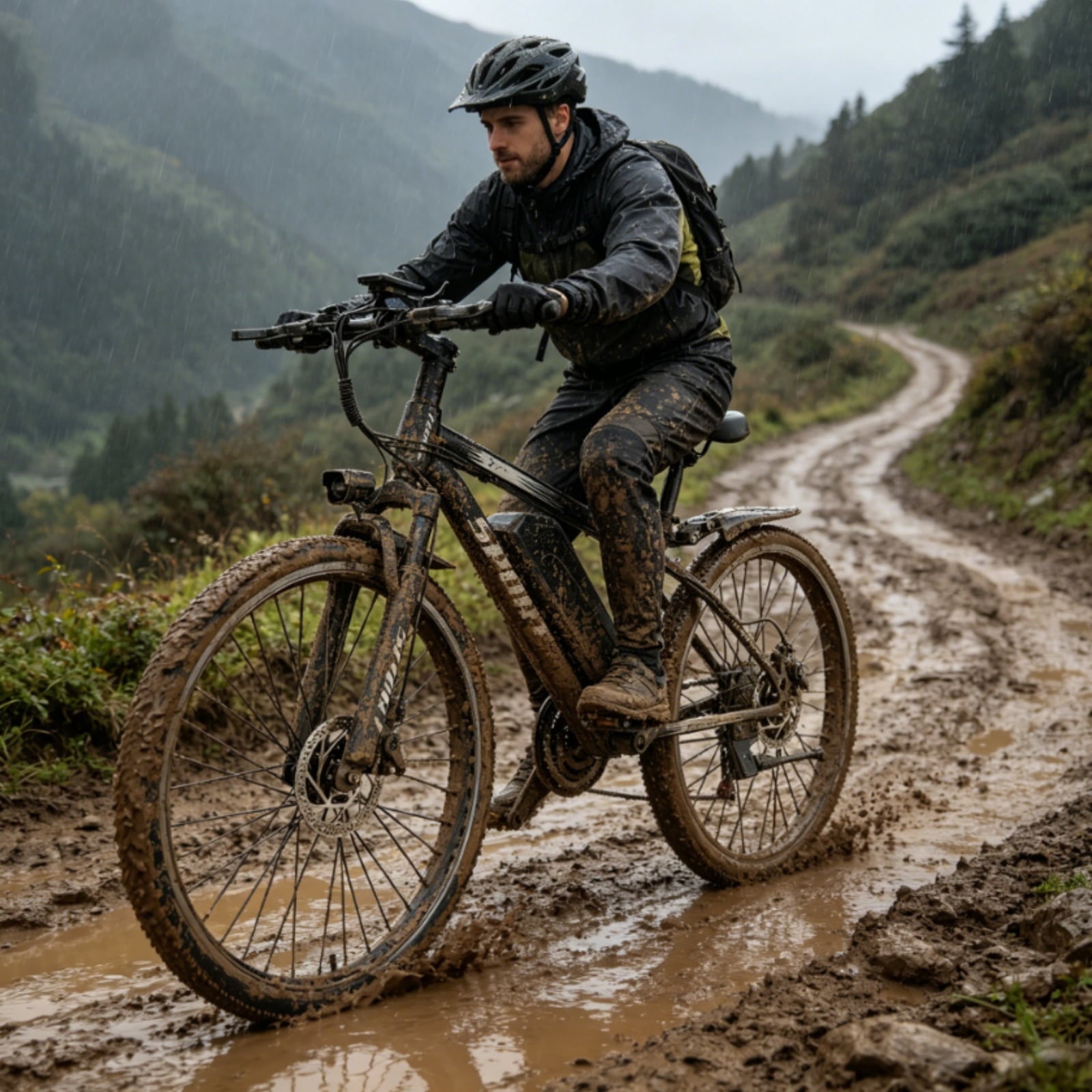 1200W Adult Electric Mountain Bike, 48V 10A Removable Battery-65 Miles, 26 Professional Shock Absorbing Tires,30MPH Off-Road Motorcycle,7 Speed Ebike,UL2849