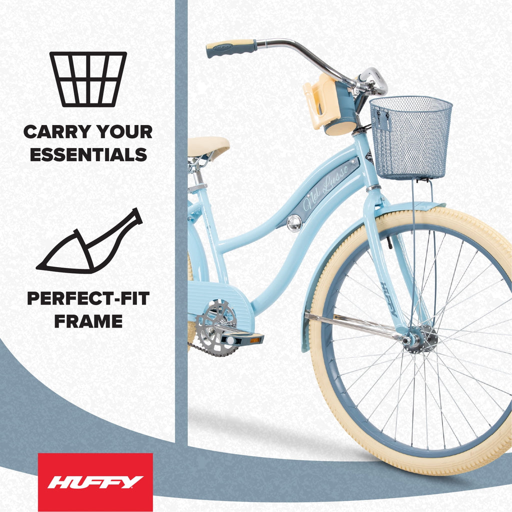 Huffy 26 Nel Lusso Cruiser Bike, Fits Riders 60+, Light Blue, Adult, Women's
