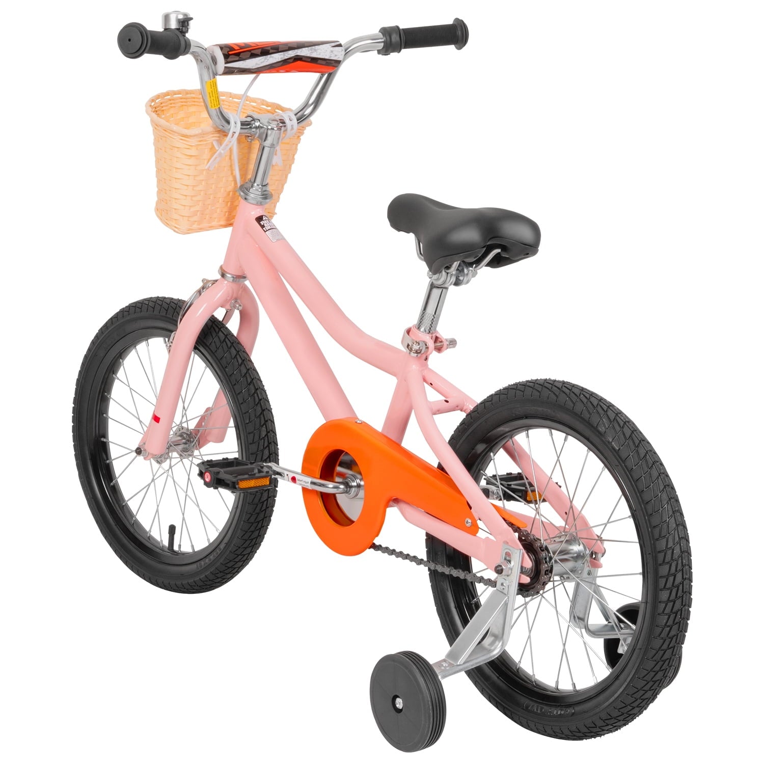 Hykolity Kids Bike Boy Girl Bicycle 16 inch for Children Age 4-7 Years Old Height 41-53 in Child Sport Bike Includes Training Wheel Basket Peach Pink
