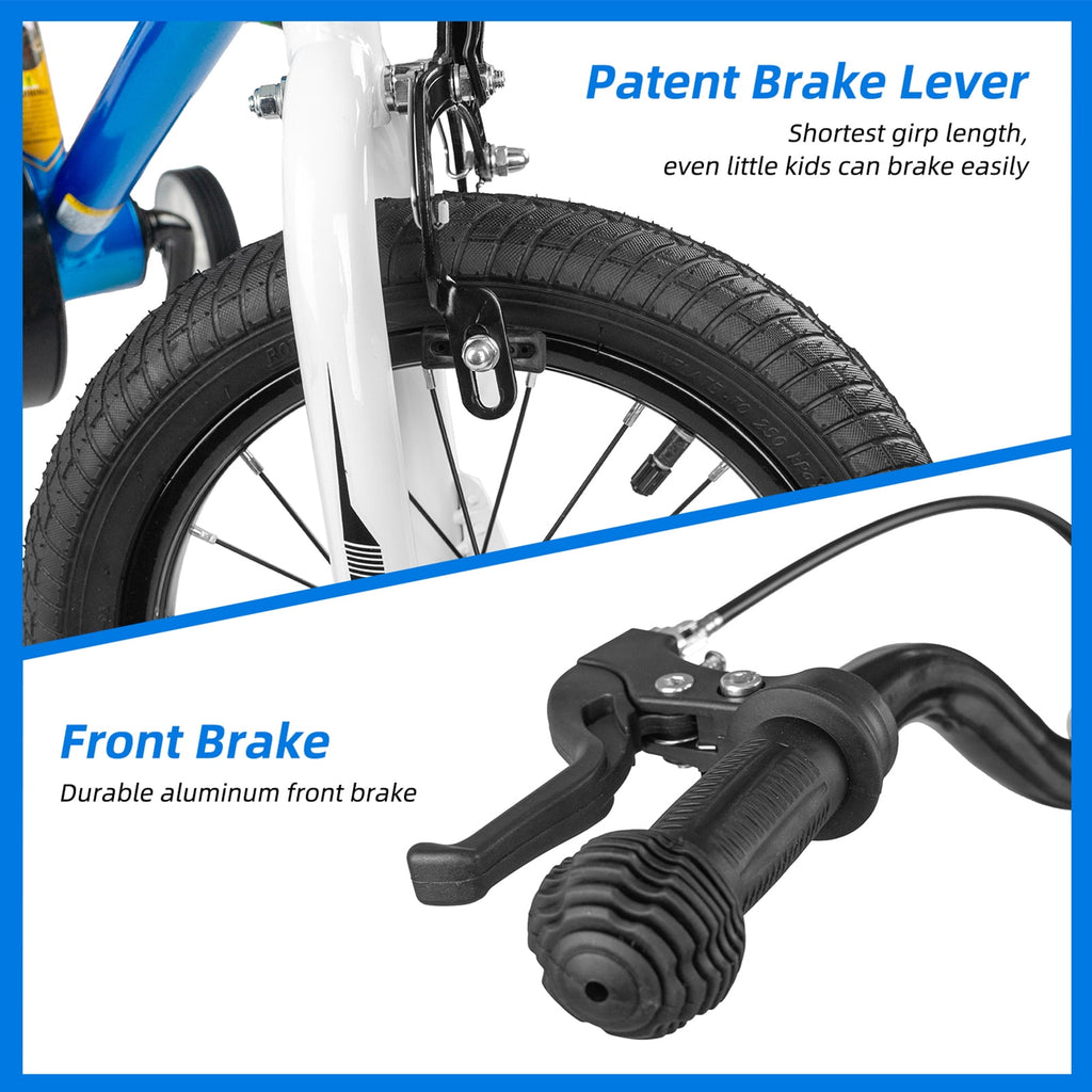 KORIMEFA Kids Bike Boys Bicycle 14 inch for Children Age 4-8 Years Old, Toddler Sport Cycling with Training Wheels, Water Bottle Holder, Blue