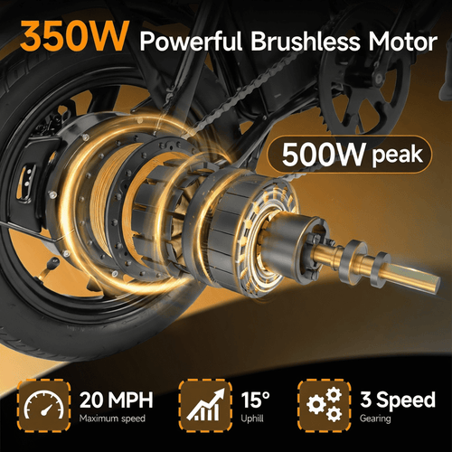 14 Foldable Electric Bike, 500W Commuter Ebike for Adults, Mini Ebike with Basket, 432WH Battery, 18MPH & 20 Miles, UL2849
