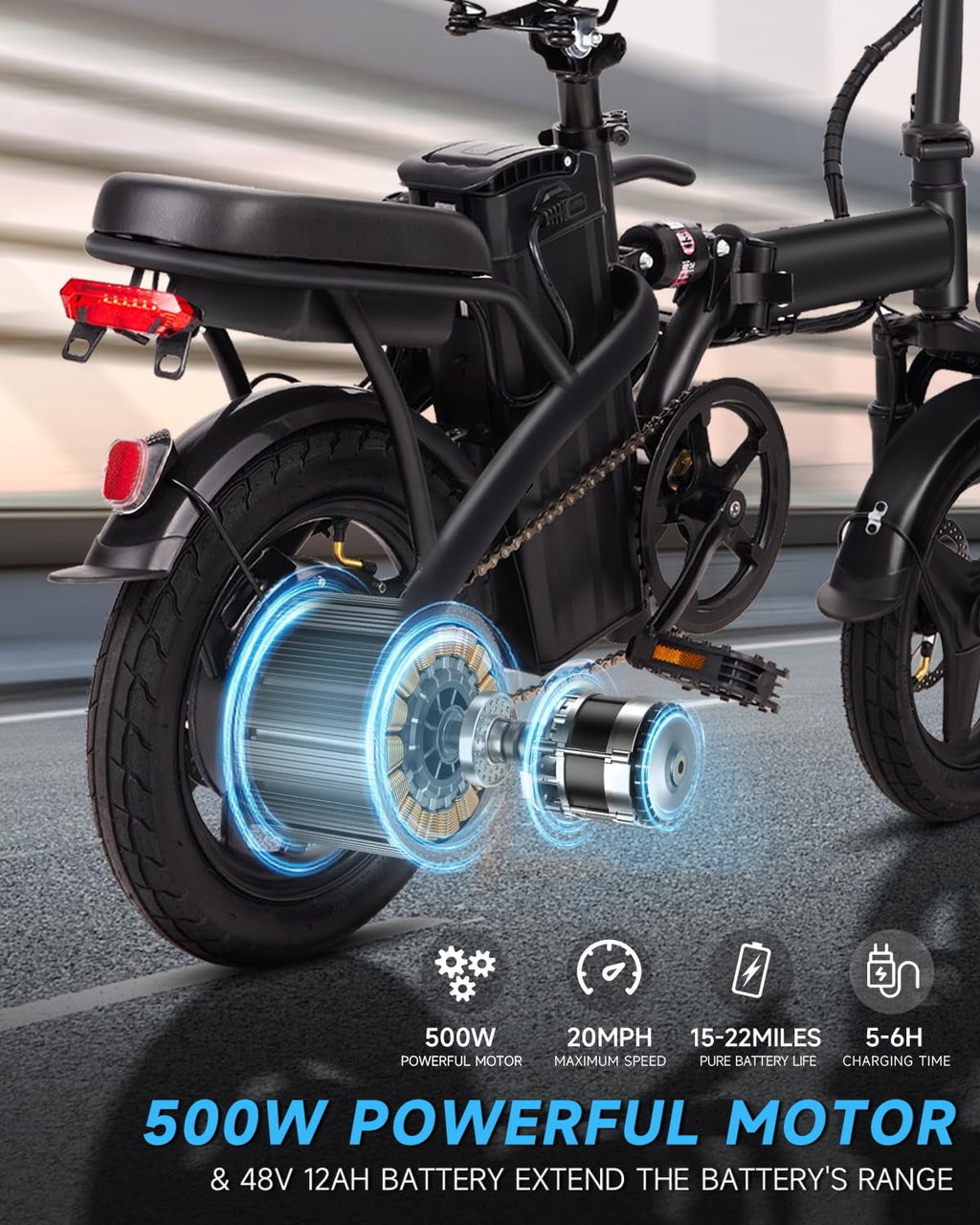 BroPath Electric Bike for Adults,26”Electric Mountain Bike 576Wh Internal Battery & LCD Display, with 7-Speed, 25MPH,Ebike,Full Suspension, 800W (Peak) Motor Commuter Electric Bicycle,UL2849