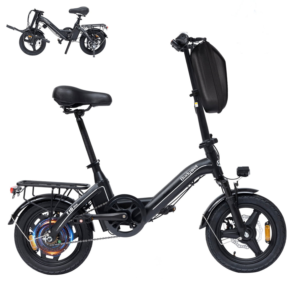 Bodywel Foldable Electric Bike for Adults and Teens, 14 Electric Bicycle with Peak 500W Motor, 36V 10Ah Battery, Commuting Mini Ebike, E Bike, UL2849