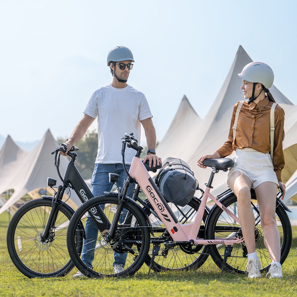 Gocio 26 x 2.1 Electric Bike for Adults, 500W Commuter Ebike, 48V 720wh Built-in Battery, 5 Riding Modes, Max 60 Miles, LCD, Lockable Front Suspension Step Thru E Bikes UL 2849