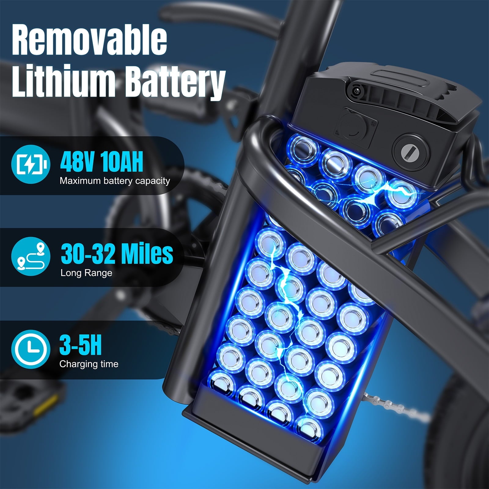 14 In Adult Folding Electric Bike - 48V 740W Peak Motor, 15Ah Battery, With 11 Shock Absorbers, Range Of 25-35 Miles, Maximum Load Capacity Of 330 Lbs, Portable Folding Design Black