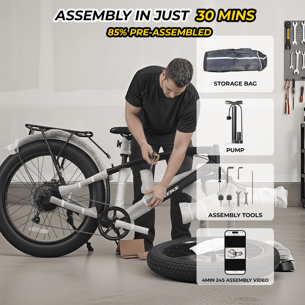 Skeri Electric Scooter, Electric Bike with Bright Front/Rear Lights, 500W (Peak 1000) Motor, 48V 15.6Ah 25MPH 60 Miles