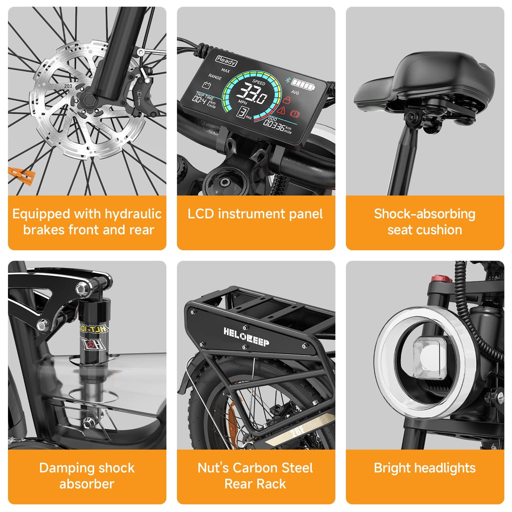 Helokeep 26 Green Fat Tire High Performance Cargo Electric Bike for Men, 4000W Peak 2000W, 40MPH, 48V 25Ah UL2849 Off-Road Ebike